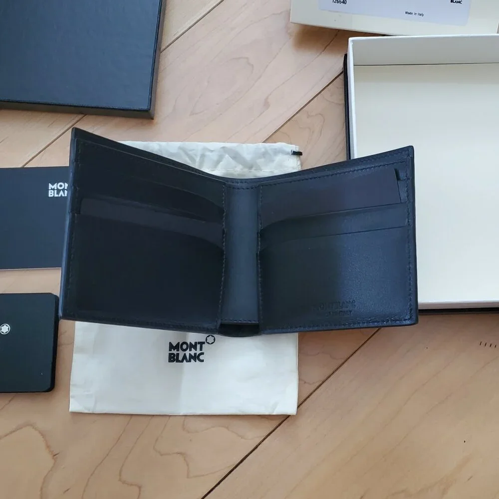 Mont Blanc Meisterstuck Leather Men Wallet Bi fold 6cc Marked 78 Purchased 2021